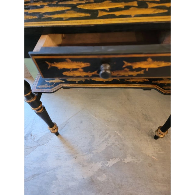 Black Decoupage Fish Antique Washstand From England. For Sale - Image 8 of 12