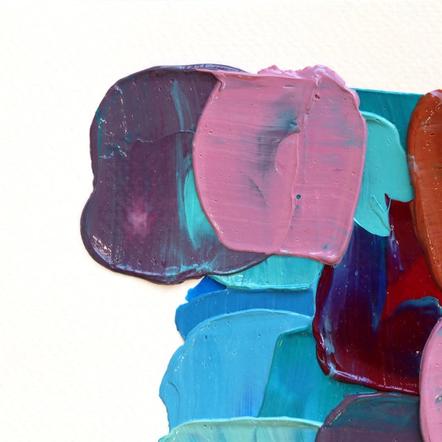 3.8 #1 - Original Impasto Colorful Textured Paint Abstract Art on Paper by Shiri Phillips For Sale - Image 4 of 5