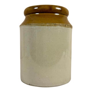 Antique English Victorian Salt-Glazed Stoneware Jar For Sale