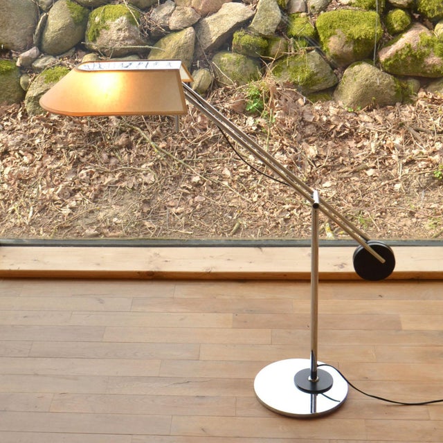 Swiss Minimalist Black and Chrome Counter Balance Table Lamp, 1970s For Sale - Image 11 of 17