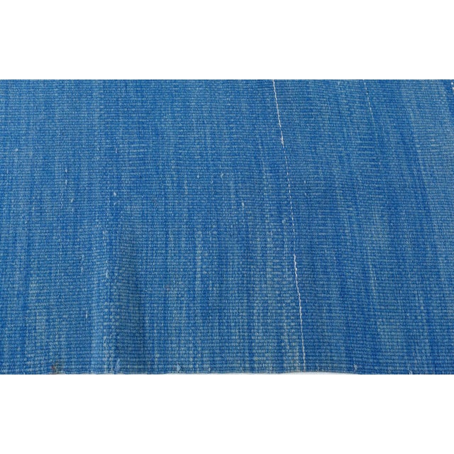 Blue Contemporary Turkish Kilim Beige and Blue Wool Rug by Doris Leslie Blau For Sale - Image 8 of 9