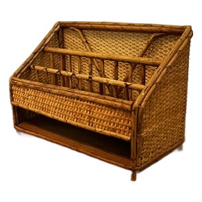 Vintage Bamboo Desk Organizer For Sale