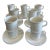 Vintage Johnson Brothers Tivoli White Cups & Saucers — Set of 28 For Sale