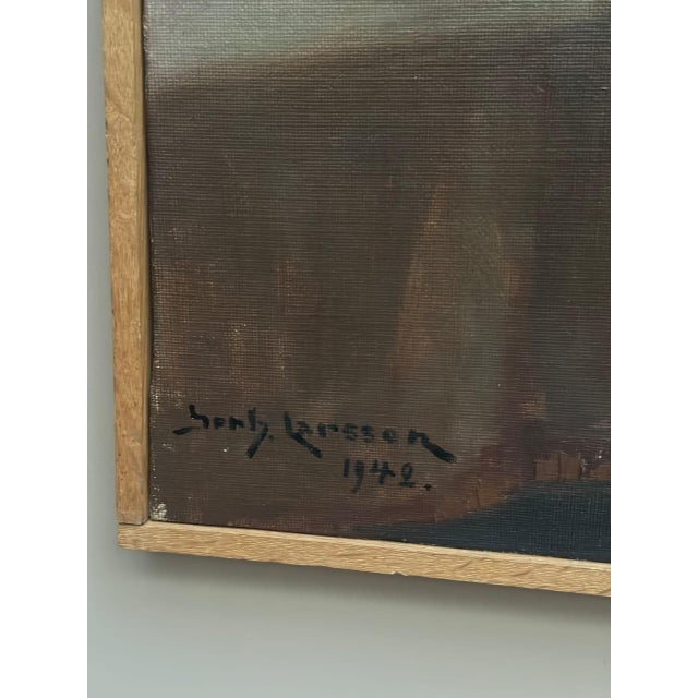 Georg Larsson, View from Window, 1942, Oil on Canvas, Framed For Sale - Image 14 of 16