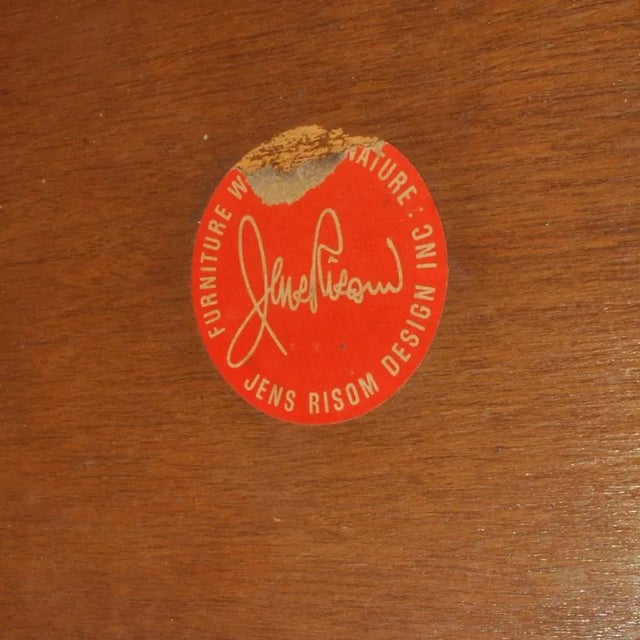 Wood Vintage Midcentury Danish Jens Risom Teak Glass Bar Cart For Sale - Image 7 of 10