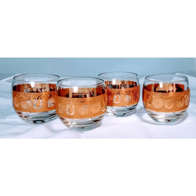 Metal Culver Roly Poly Gold Glasses Set of 4 For Sale - Image 7 of 7