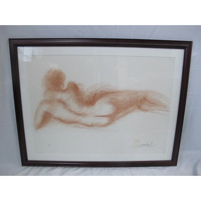 Copper Salvador Dali Limited Edition Lithograph Femme Nu De Dos Nude Female Portrait For Sale - Image 8 of 8