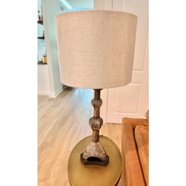 Oversized Vintage Chapman Sculptural Faux Stone Table Lamp For Sale - Image 11 of 11
