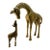 Vintage Leonard Solid Brass Giraffe Mother and Baby Statues - Pair For Sale