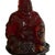 Vintage Mid-Century Large Translucent Red Resin Laughing Buddha Statue on Carved Wood Base China C. 1960s For Sale - Image 11 of 11