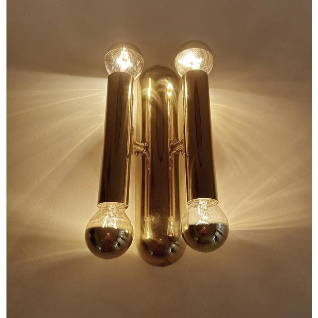 Vintage Space Age Brass Sconces, 1970s, Set of 2 For Sale - Image 11 of 18