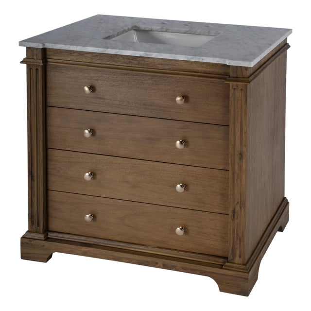 Hanson 36" Single Sink Bathroom Vanity Set, Brown For Sale