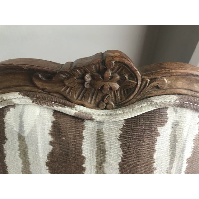 Wood 1950s Louis Xv Style Open Armchair in Contemporary Fabric For Sale - Image 7 of 11