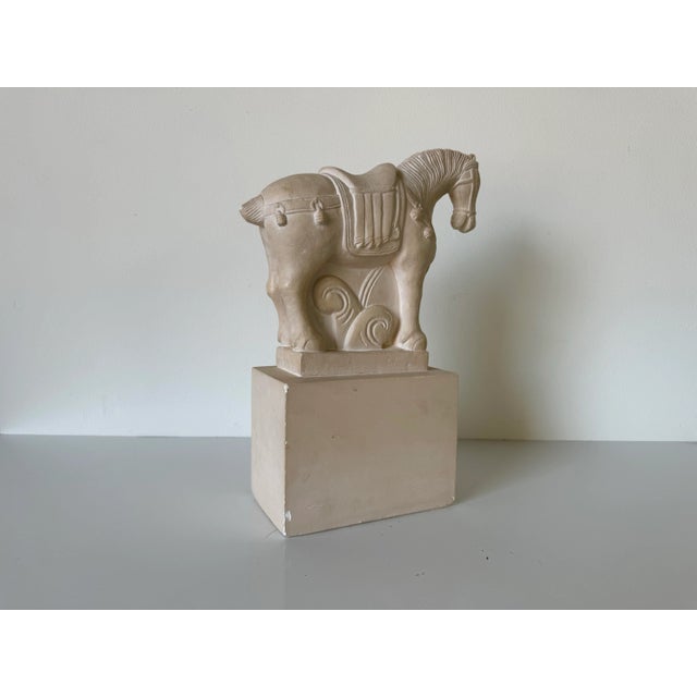 Sculpture Materials Vintage Chinese Ceramic - Plaster Horse Sculpture For Sale - Image 7 of 12