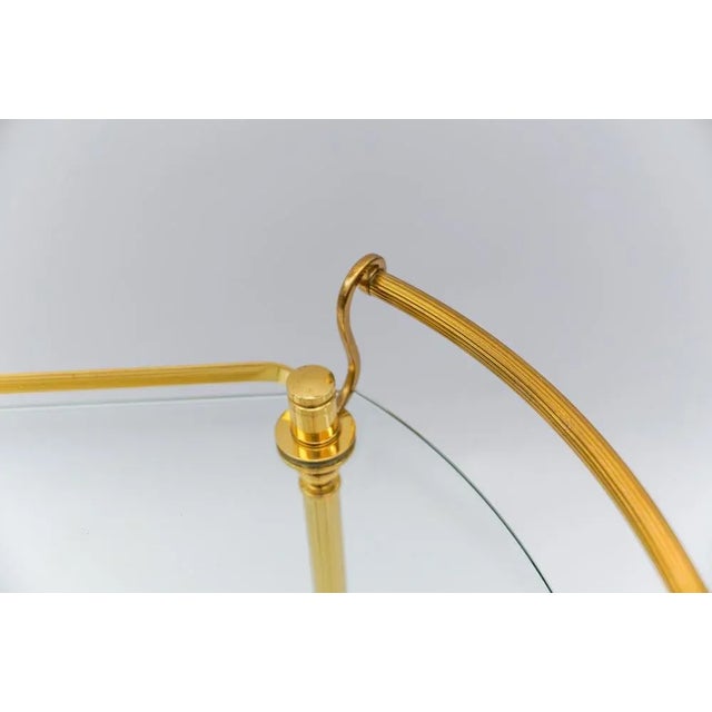 Italian Brass and Glass Serving Bar Cart, 1960s For Sale - Image 9 of 13