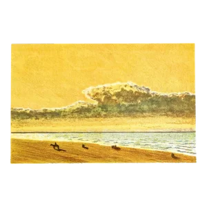 1970s Jacques Van Melkebeke Horses on Beach Lithograph