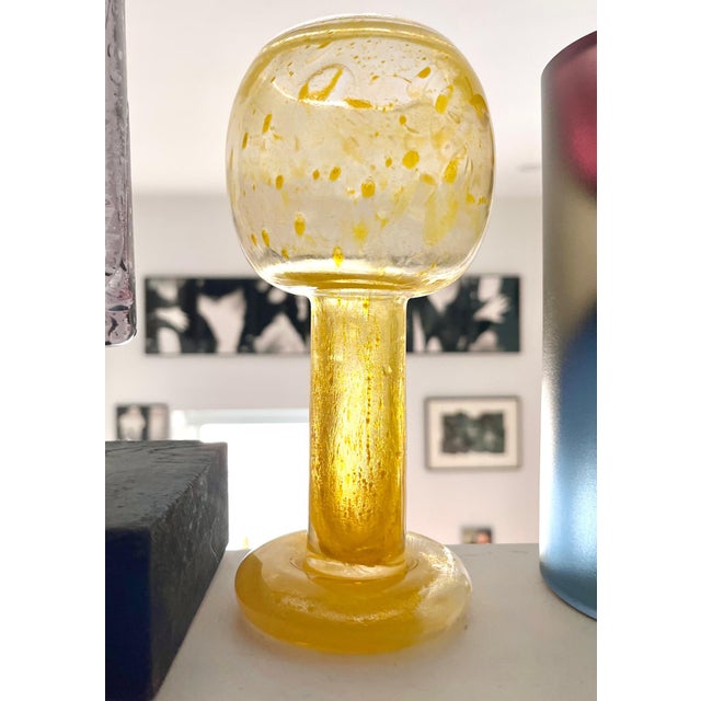 Yellow Circa 1975 Kaj Franck Finish Modern Yellow Glass Goblet For Sale - Image 8 of 10