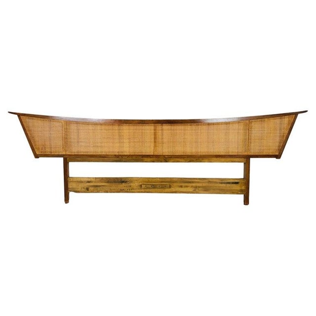 Vintage 1960s Nakashima Wood & Woven Cane King Headboard / Daybed Chairish