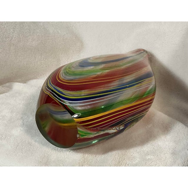 Blue Mid Century Modern Murano Glass Sommerso Bud Vase With Swirled Colors, - Italy Circa 50s 60s For Sale - Image 8 of 12
