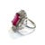 Bochic "Orient" Emerald Cut Ruby & White Topaz Ring Set In 18K Gold & Silver For Sale - Image 12 of 18