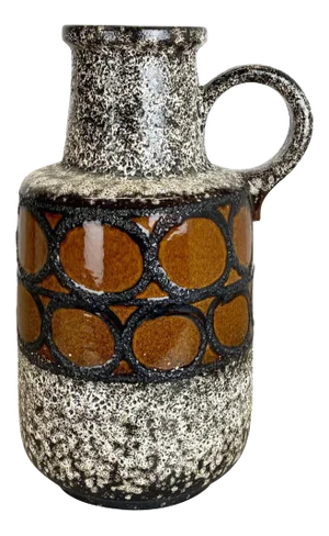 Large Multi-Color Pottery Fat Lava 408-40 Floor Vase from Scheurich, 1970s