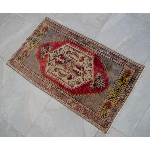 1970s Hand Knotted Door Mat, Entryway Rug, Bath Mat, Kitchen Decor, Rug, Turkish Rug, Laundry Room Decor- 1'9" X 3' For Sale - Image 6 of 10