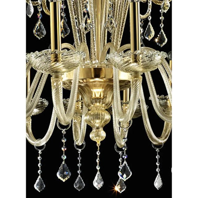 Glass Imperial Gold Curls Murano Glass Venetian Chandelier by Simoeng For Sale - Image 7 of 9