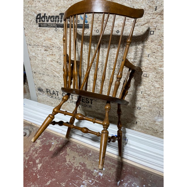 1960s Nichols and Stone Maple Fiddleback Brass Back Windsor Armchairs