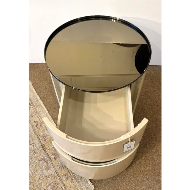 Taupe Caracole Modern Taupe Velvet Clio King Bed and Muse Nightstands Set of 3 For Sale - Image 8 of 10