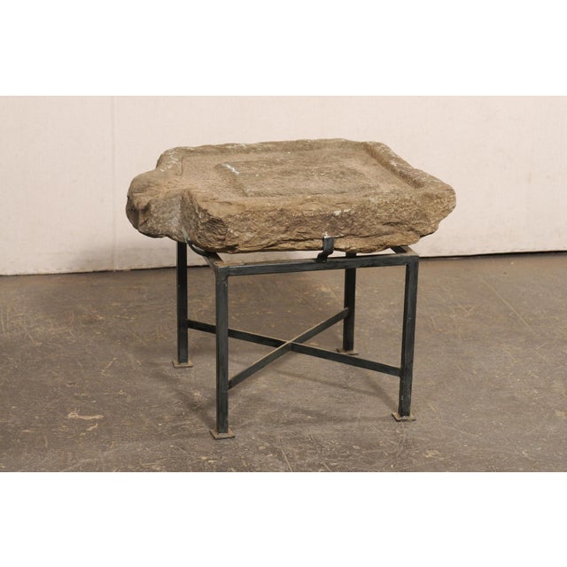 19th C. Spanish Stone Trough Top Side Table For Sale - Image 11 of 11