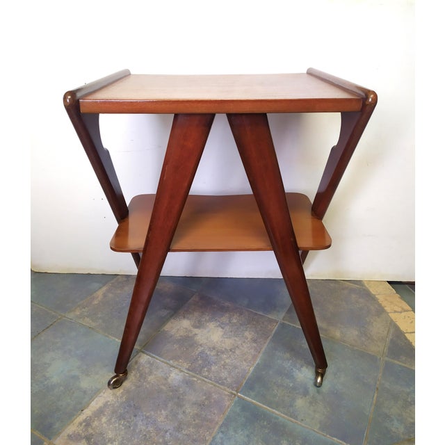 Vintage TV Stand on Wheels by De Baggis, 1950s For Sale - Image 6 of 9