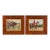 English Fox Hunt Sporting Pictures in Antique Bird's Eye Maple Wood Frames - A Pair For Sale