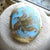 Limoges Hand-Painted Art Nouveau Aqua Porcelain and Gold Leaf Oval Antique Brooch Pin For Sale In New York - Image 6 of 8