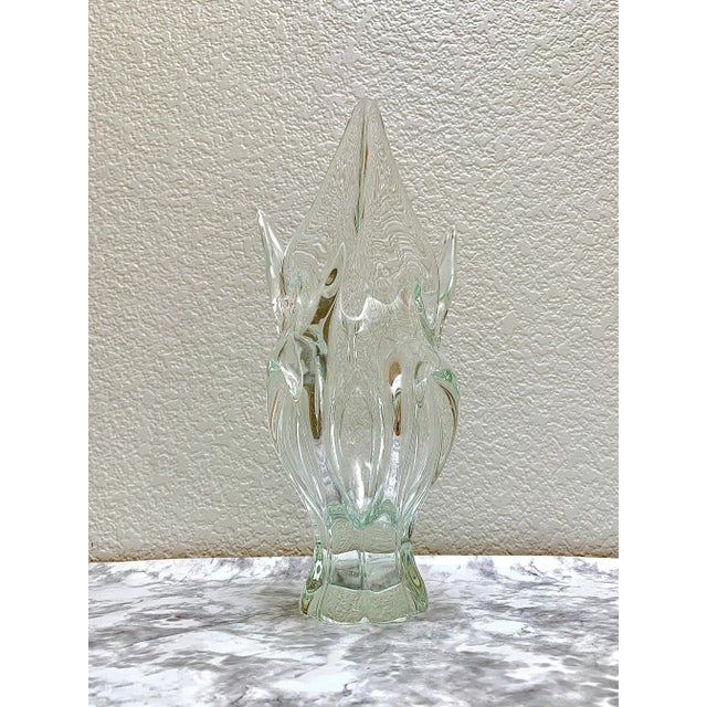 Freeform artisan blown glass vase. Solid and substantial in an abstract form. Like a large splash of water. Elegant for...
