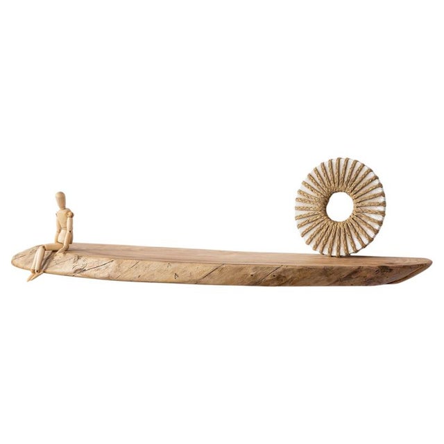 Brutalist Elm Wood Console by Jean-Baptiste Van Den Heede For Sale - Image 10 of 10