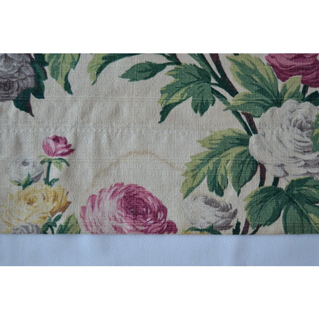 Off-white 1950 Floral Cotton Curtain Panel "Saison Happily Married Fabrics" For Sale - Image 8 of 13