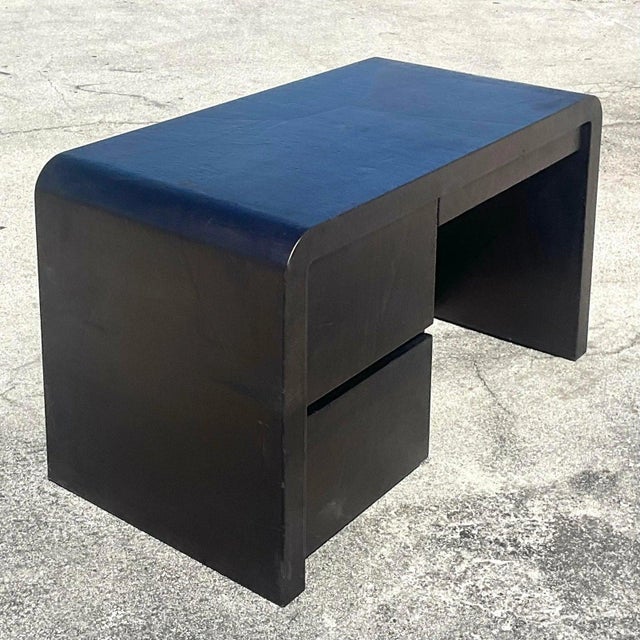 Late 20th Century Vintage Contemporary Signed Karl Springer Waterfall Desk For Sale - Image 12 of 12