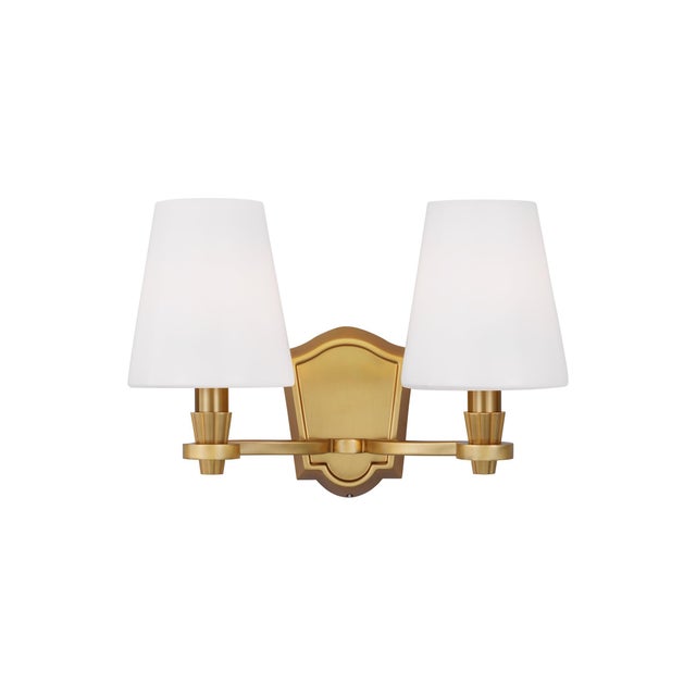 Alexa Hampton by Visual Comfort Studio Paisley Medium Vanity, Burnished Brass For Sale - Image 9 of 9