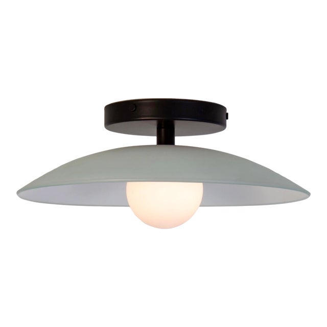 Dish Flush Mount, 3in Glass Globe, Modern Led Ceiling Light, by Research.Lighting For Sale