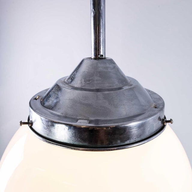 1950’s original french tabac opal glass pendant lamp – single. Stunning original pendant lamp from a tabac in france. The...