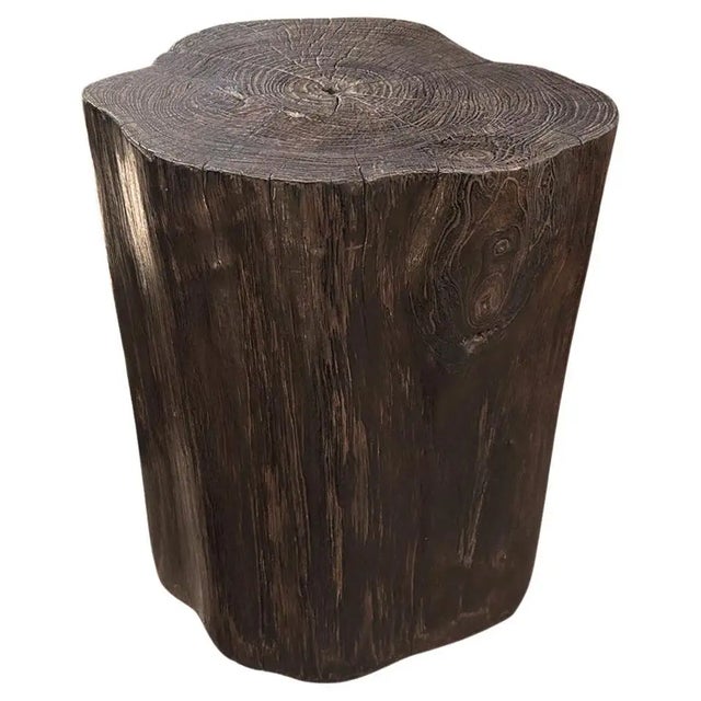 Not Yet Made - Made To Order Tree Trunk Side Table Solid Teak Wood Natural Finish Modern Organic For Sale - Image 5 of 6
