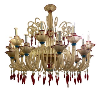 Vintage Italian Chandelier in Murano Glass by Simoeng, 1970s For Sale