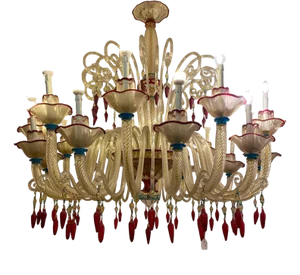 Vintage Italian Chandelier in Murano Glass by Simoeng, 1970s