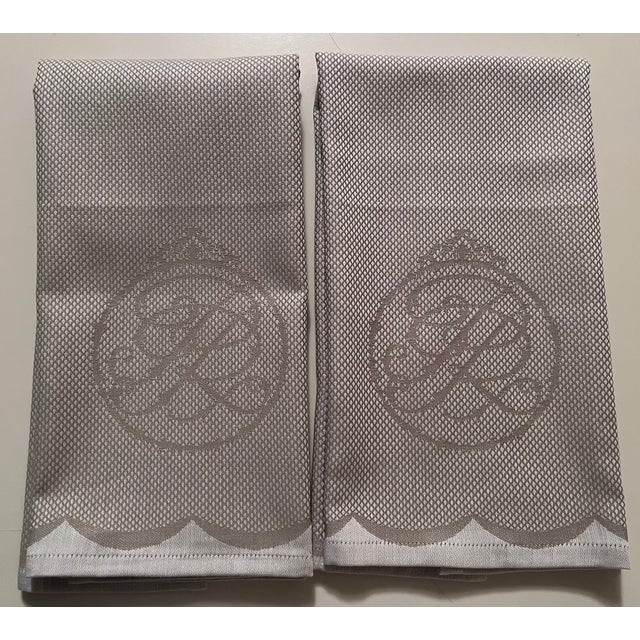 Le Jacquard Francais-Taupe Cotton Guest Towels-Set 2 For Sale In New York - Image 6 of 6