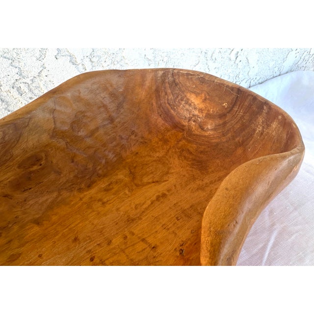 Carved Wooden Decorative Bowl For Sale - Image 4 of 7