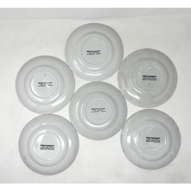1960s Set of 6 1960s Ceramic English Earthenware Tea Plates in Focus Pattern by Midwinter For Sale - Image 5 of 9