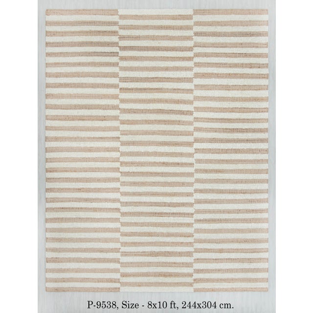 Brass 10x14Ft. Natural Wool & Jute Modern Premium Quality Rug For Sale - Image 8 of 18