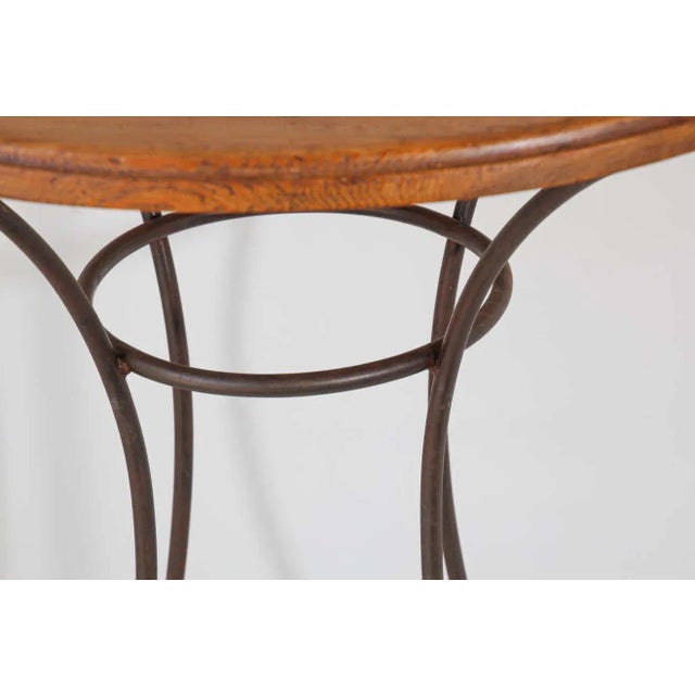 Handcrafted Wood Top with Wrought Iron Forged Base Bar Height Table For Sale - Image 10 of 13
