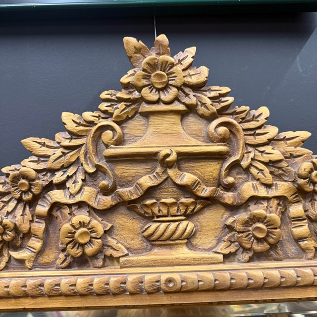 French Late 20th Century Louis XVI Style Wood and Composite Mirror For Sale - Image 3 of 8