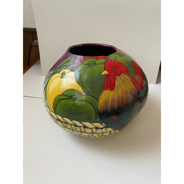 Vintage Large Hand painted/Signed By Artist Large Gourd Condition: great pre-owned. Dimensions: 12’x12’x9’